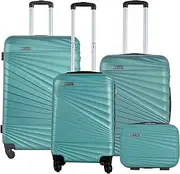 [WELL HOME MOBILIARIO & DECORACIÓN] Set of 4 Hard Cabin Suitcases 22", Medium Suitcase 26", Large Suitcase 30" and Bag 9"