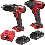 Skil PWRCore 20V Drill Driver/Impact Drill Combo Pack with 2x2.5Ah Batteies, Charger, 2pcs PH2 Bits, 2pcs Bedlt Clip