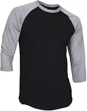 [Hat and Beyond] Mens Raglan 3/4 Sleeves T Shirts Slim Fit Plain Baseball Jersey