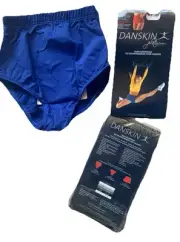 New Danskin Platinum Royal Blue Briefs Size Small Stretch Tech Nylon Style 2910