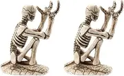 Skull Pen Holder Skeleton Pencil Pen Holder Stand Resin Office Storage Skull Decoration Skull Brush Holder Pen Storage Rack Organizer Halloween Decorations (Color : 2pcs)