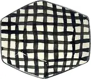 24to3 Plate, Small Bowl, Transforming Dish, Hand Drawn, Check, Black, Hexagonal Small Bowl