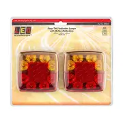 LED Autolamps Stop Tail Indicator Reflector Light 12V 8 LED Lamp Twin Blister