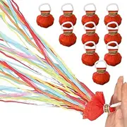FILOEEX Streamer Hand, Pack of 10 Bombs Streamers, Streamers, Hand Throwing Streamer, Throw Streamers Bomb for Weddings, Birthdays, Christmas Parties (Mix a)