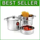 High-Quality 4-Piece 8-Quart Multi-Pots with Steamer & Induction Compatibility