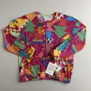 Lularoe Girls NWT Monroe Long Sleeve Full Zip Light Jacket Size 14 Multicolor
