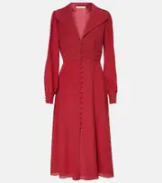 [Alessandra Rich] Alessandra Rich Polka-dot silk midi dress AU 12 red