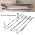 Clothes Drying Rack Wall Mounted Accordion Retractable Foldable Towel Shelf
