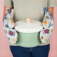 在飛比找momo購物網優惠-【DANICA】Jubilee烘焙隔熱手套2入 復古貓(防燙