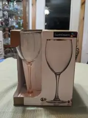 4 Luminarc Montego Rose Wine Water Goblet Glasses Stemware Cristal D'Arques NEW