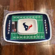 Houston Texans Chip N Dip 16x12in Melamine Chip Dip Tray Party Football Tailgate