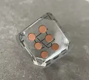 1.5Inch Clear Glass Dice With Etched Dots Paperweight