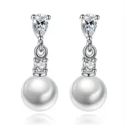 2PCS Silver plating Stud Earrings Retro Simple Popular Jewelry