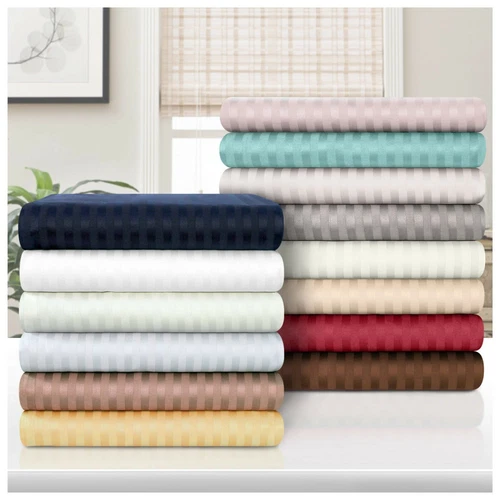 Glorious Bedding Fitted Sheet+2 Pillow Case Deep Wall AU Queen Size Strip Colors