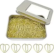150 PCS Gold Heart Shaped Paper Clips Small, Wedding Invitation Paper Clips