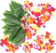 WESIEVYA 1 Set Luau Party Decoration Supplies Leaf Skirt Hawaiian Garland