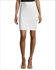 NEW BCBG Max Azria Cathy Gardenia Off-White Power Pencil Bandage Mini Skirt XS