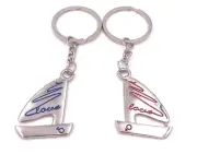 Partner Pendants Boat Ship Love Blue Red Silver Keychain Pendant