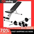 Workout bench adjustable steel 30.5 kg dumbbell set home gym black 5351