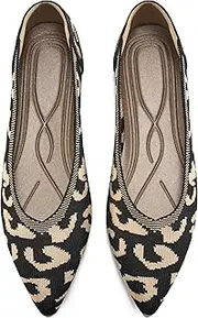 [Harence] Women's Flats Ballet Shoes: Comfortable Pointed Toe Soft Knit Flat Casual Slip On Work Dress Shoes for Walking Wedding Dating