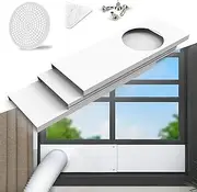 Flamorrow Portable Air Conditioner Window Seal Plates Kit for 5" Diameter Exhaust Hose, Universal Portable AC Window Vent Kit for Sliding & Hung Windows, Adjustable Length Sealing Panels Up to 47"