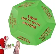 Santa Exchange Dice - 12 Different Sides Christmas Game Dice,Dice Rolling Game, PU Dice, Fun Dice Games, Winter Family Christmas Game Activity
