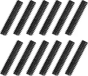 uxcell 12Pcs Fully All Threaded Rod, 1/4" Thread 20 Pitch 1-1/4" Length Carbon Steel Long Threaded Screw Threads Black Zinc Fully Studding Rod Bar for Furniture Garden Mounting Assembly