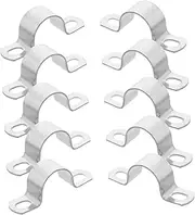 10pcs Stainless Steel Pipe Clamps Durable Retainer Clips for Secure Fixing of Hoses Pipes and Cables Easy Installation for Home and Industrial Use