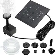 Mudder Solar Fountain Pump 1.5W 200L/H Solar Powered Panel Water Pump Garden Floating Tool with 6 Nozzles, Silicone Clear Tubing for Garden, Pool, Pond, Aquarium, Fountain Supplies