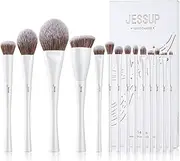 Jessup Makeup Brushes Set 14pcs Make up Brushes Premium Synthetic Foundation Concealer Blush Contour Powder Eye Shadow Blending Brush, Pearl White T343