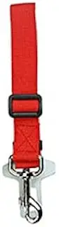 Adjustable Pet Dog Safety Car Vehicle Seat Belt Harness Lead Pet Seatbelt Nylon (Red)