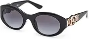 [GUESS] NORMAL OVAL FULL RIM WOMEN'S SUNGLASSES, Black, 53, shiny black, 53