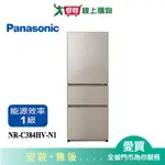 PANASONIC國際385L無邊框鋼板3門電冰箱NR-C384HV-N1_含配送+安裝【愛買】