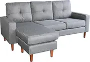 Linen Corner Sofa Lounge Couch Modular Furniture L Chair Home Chaise Grey