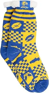 West Coast Eagles AFL Footy Sherpa Fleece Winter Warm Socks