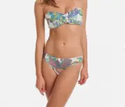 Trina Turk Finding Dory Bikini Bandeau & Shirred Hipster Size 12 NWT $144