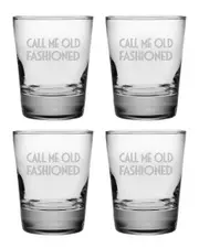 Susquehanna Glass Set of Four 13.25oz Call Me Old Fashioned Heavy Based DOF Glasses