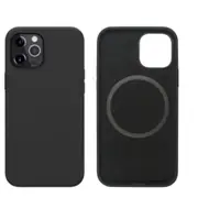 iPhone 12 mini Compatible Case Cover With Liquid Silicone And Compatible With MagSafe Technology - Black