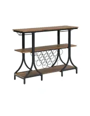 [IHOMDEC] 3-Tier Vintage Wine Rack With 15 Bottle Holder in Brown