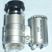 Magnifying Glass Magnifier Jewelers Loupe 45X Mini Microscope UV LED Light