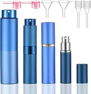Yikimyfo 4 Pcs Travel Cologne Sprayer Refillable, 6/8/10/20ml Perfume Atomizer Refillable Cologne Bottles for Men Women Portable Atomizer Spray Bottle Perfume Bottle with Tool