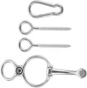 Happyyami Horse Tie Ring Blocker Stainless Steel Tie Ring Set Easy Install Horse Supplies