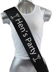 [Generic] Bridal Hens Night Sash Party Black/Silver - Hen's Party M Hen's Party