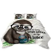Funny Cool Quote Coffee Sloth Coverlet