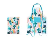 Maxwell & Williams Rach Jackson Sunset Tea Towel & Apron Cactus Set Gift Boxed