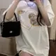 雅麗安娜 上衣 T卹 短袖上衣S-3XL韓版純棉中長款寬鬆短袖印花上衣NC16-Y0173.無標