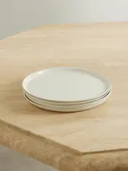 [Mud Australia] Mud Australia - + Net Sustain Set Of Four Porcelain Dinner Plates - Off-white - One size One size Off-white