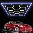 14 Grid Blue Led Hexagon Garage Lights Customize Hexagon Light for Car Shop Gym