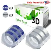 (3Blue+3Silver) LabelTape 3D For Dymo Caption Maker (1741205) Label Makers