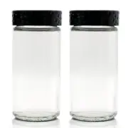 2 Pcs Black Spice Jars 3 oz Glass Seasoning Bottles Spices Container Empty Sp...